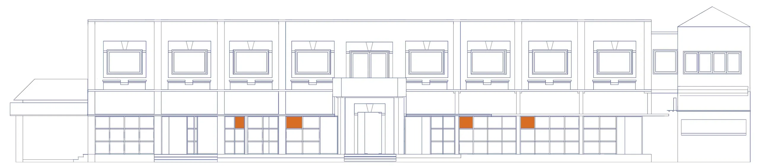 Sun shading facade elevation